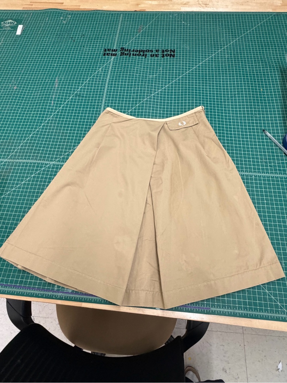 Fred Perry Beige Asymmetrical A-Line Skirt